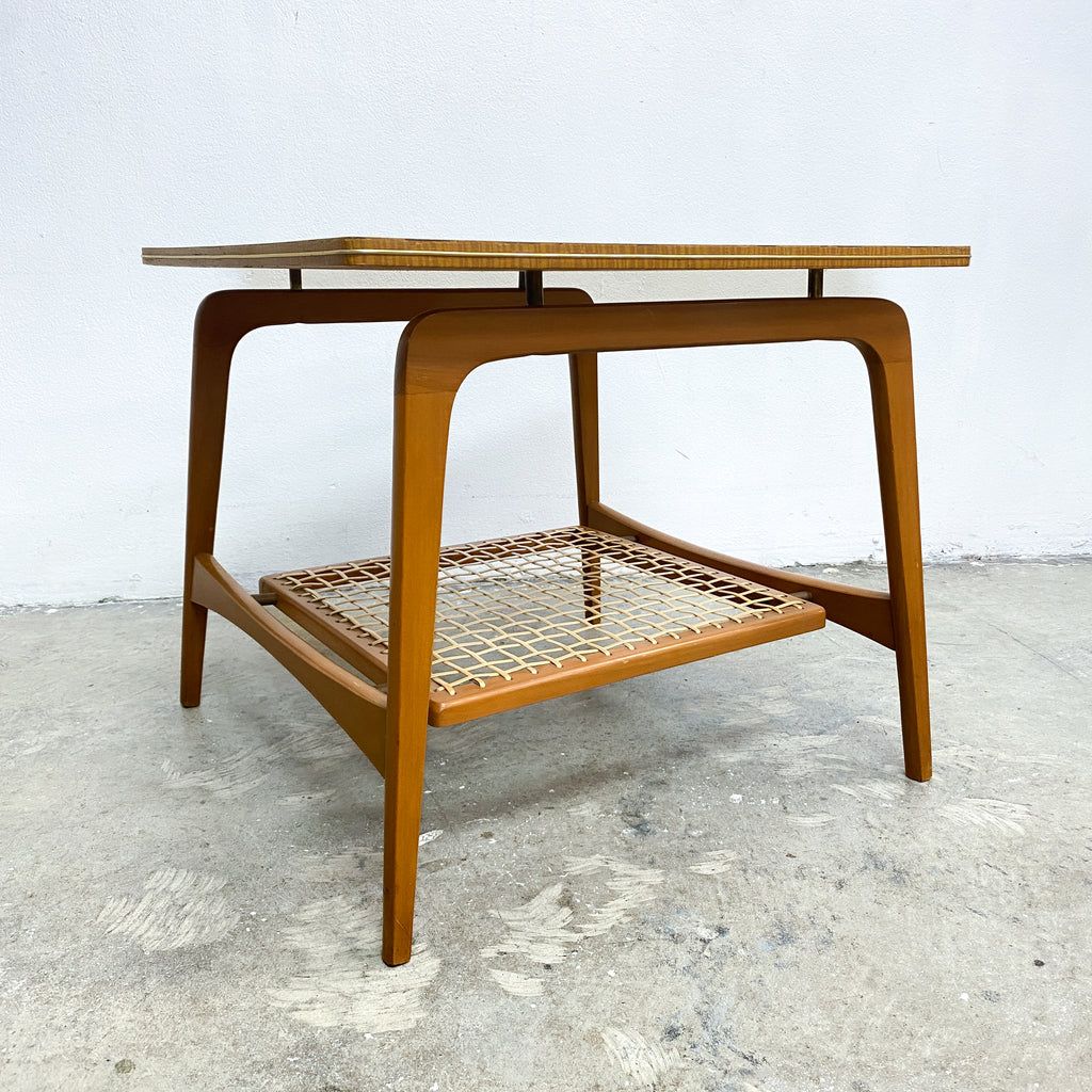 Mid Century 1960s Side Table With Magazine Rack