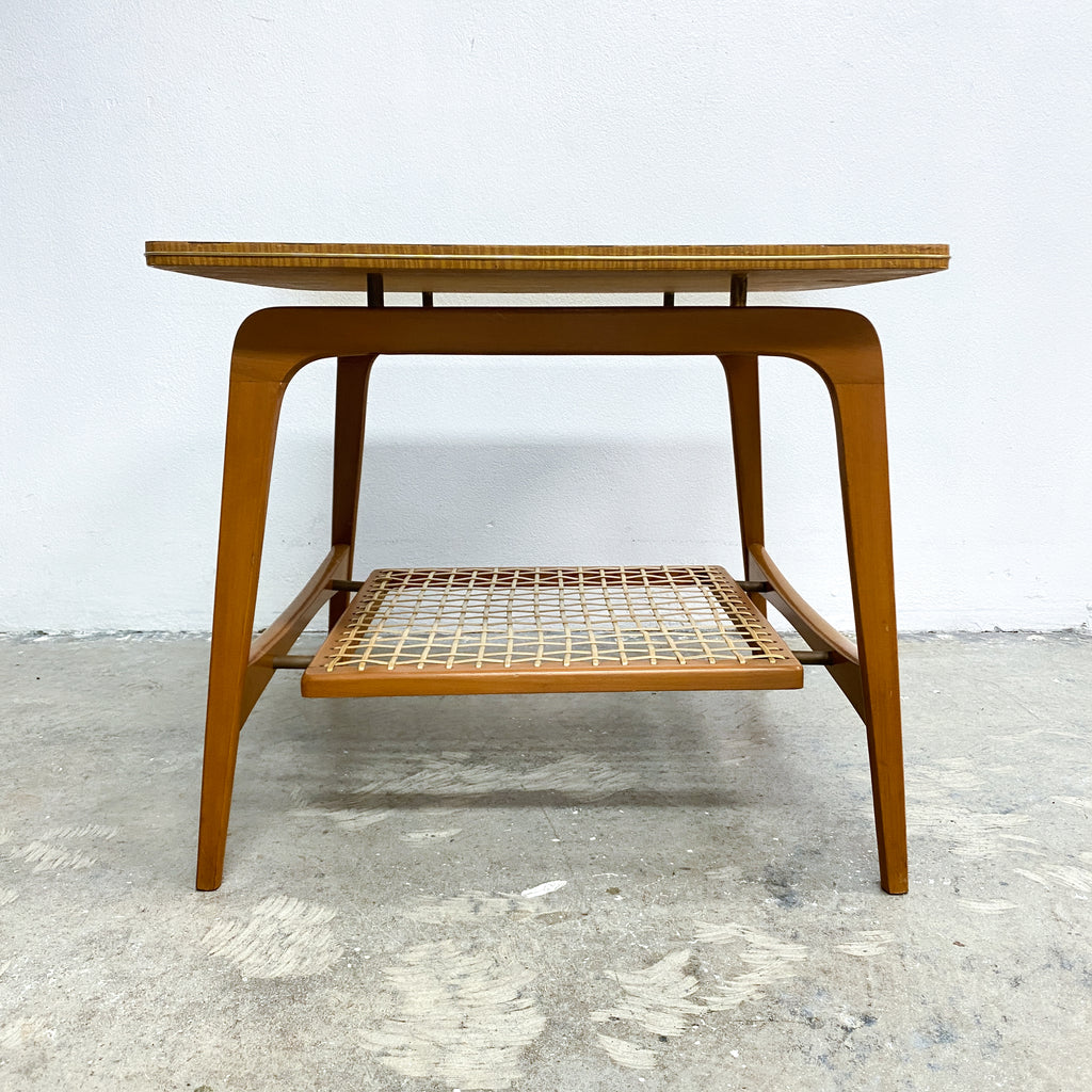 Mid Century 1960s Side Table With Magazine Rack