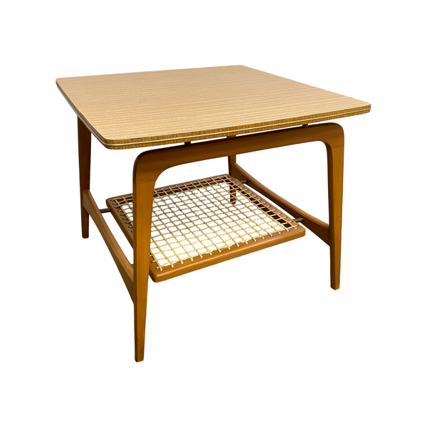 Mid Century 1960s Side Table With Magazine Rack