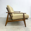 Mid Century 2 Seater Lounge Parker Rattan Back Lounge - Newly Upholstered