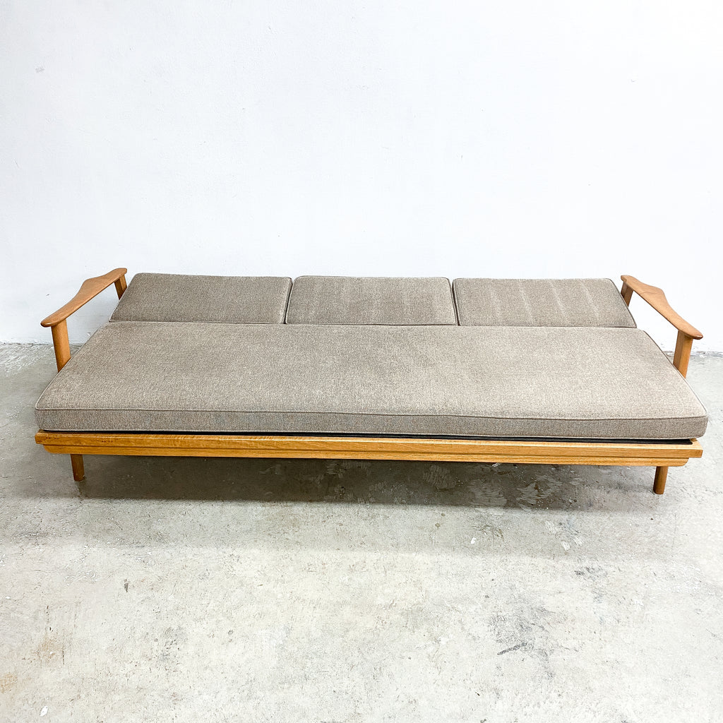 Australian Coachwood Mid Century Click Clack Flat Folding Lounge