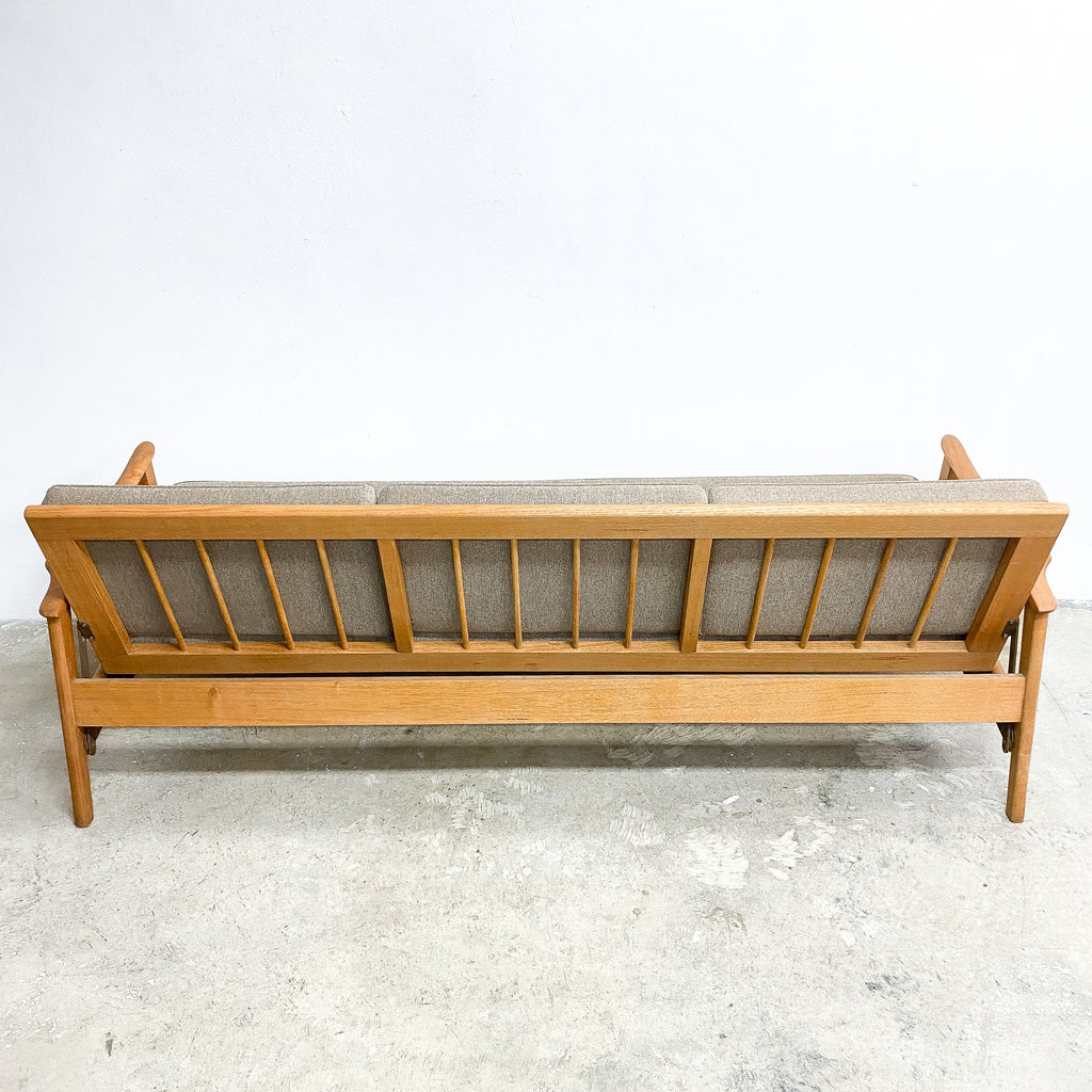 Australian Coachwood Mid Century Click Clack Flat Folding Lounge