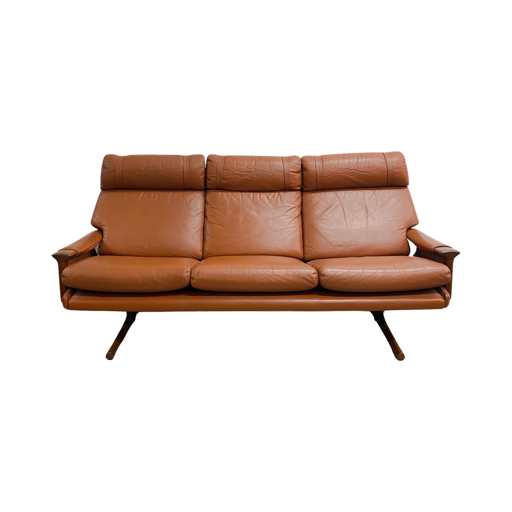 Mid Century 3 Seater Tessa T21 Leather Sofa Lounge