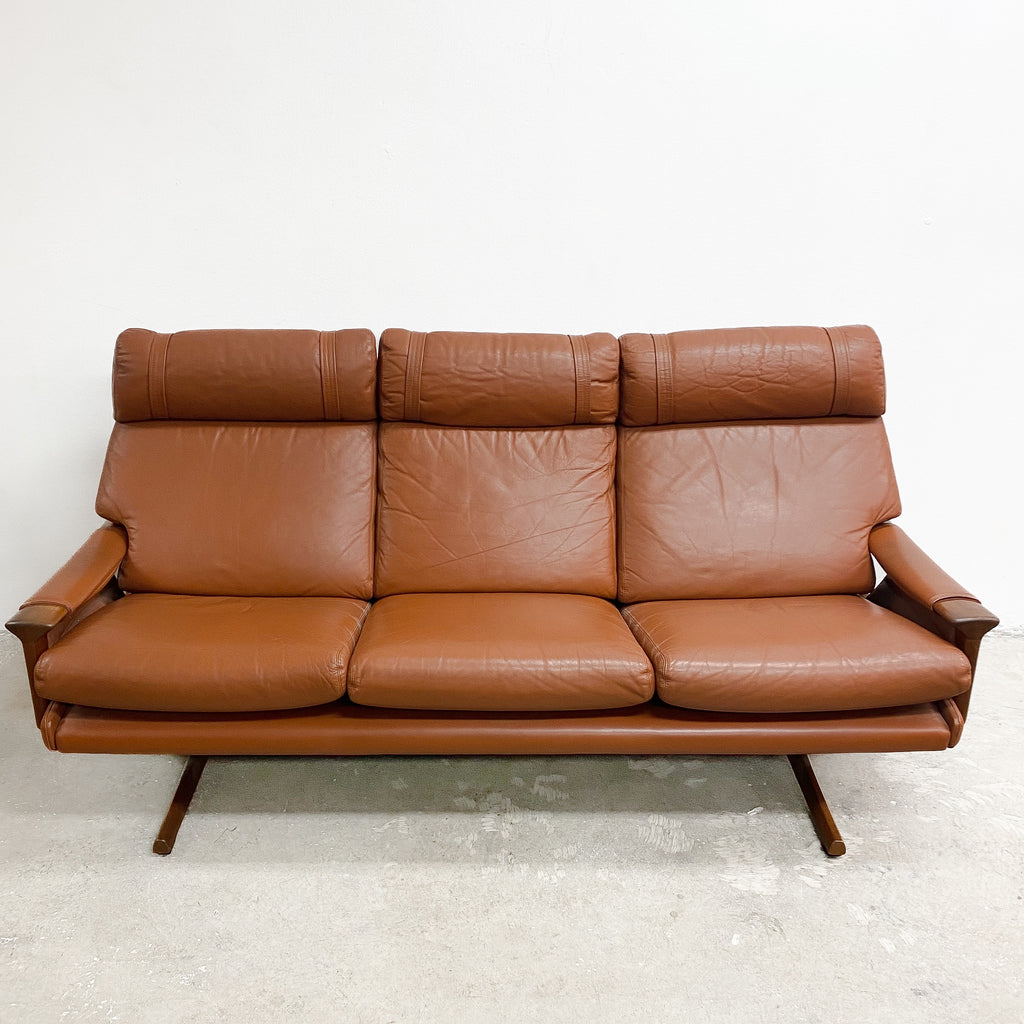 Mid Century 3 Seater Tessa T21 Leather Sofa Lounge