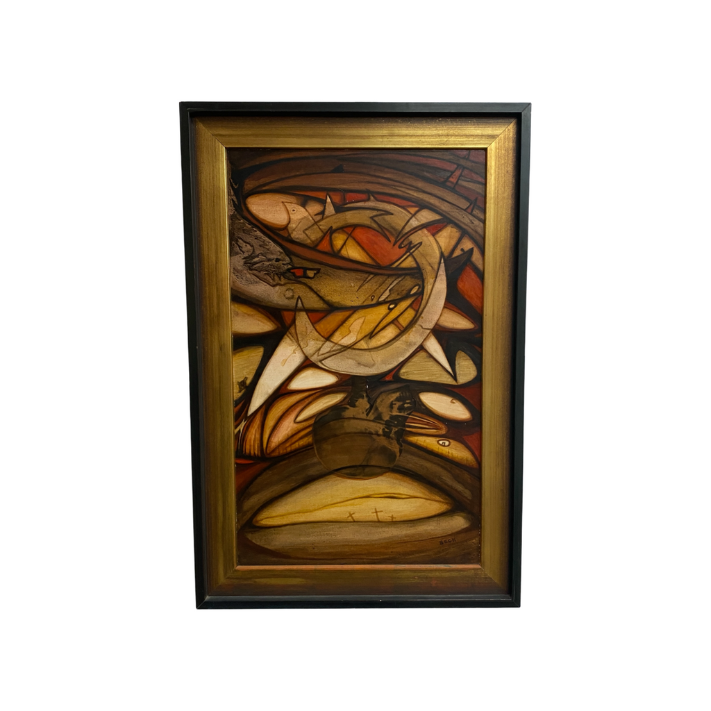 Mid Century Abstract Painting 'Golgotha' By Australian Artist Joan Beck