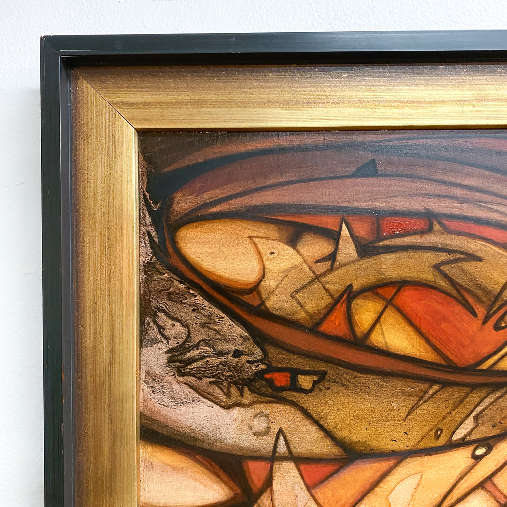 Mid Century Abstract Painting 'Golgotha' By Australian Artist Joan Beck