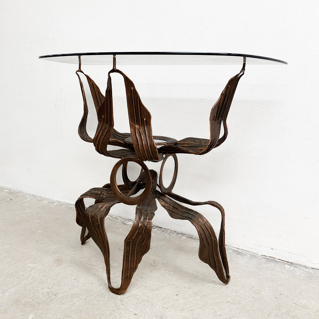 Mid Century Australian Made Brutalist Demilune Console Side Table