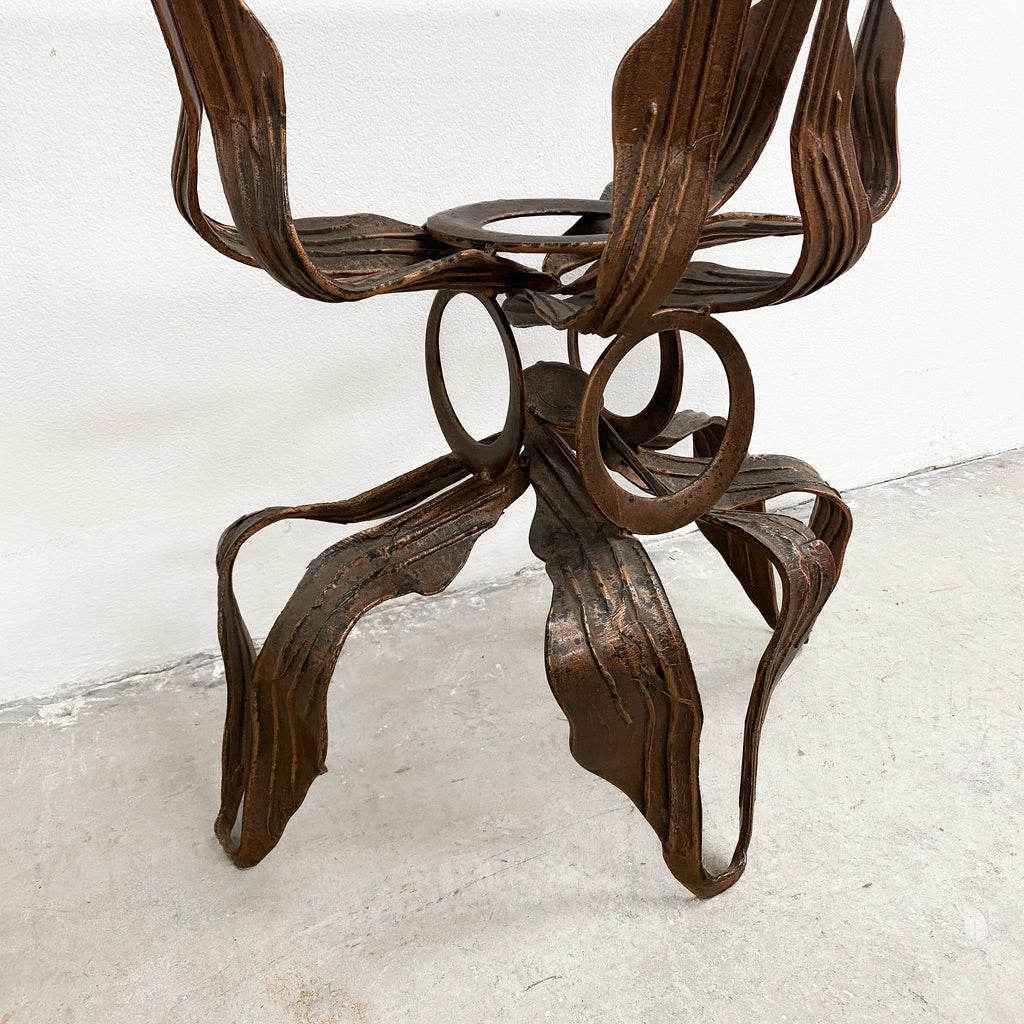 Mid Century Australian Made Brutalist Demilune Console Side Table