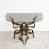 Mid Century Australian Made Brutalist Demilune Console Side Table