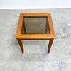 Mid Century Australian Teak And Smokey Glass Top Side Table