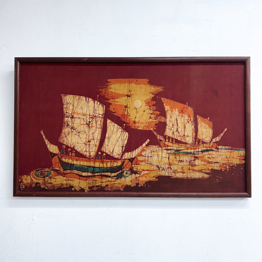 Mid Century Batik Art Framed