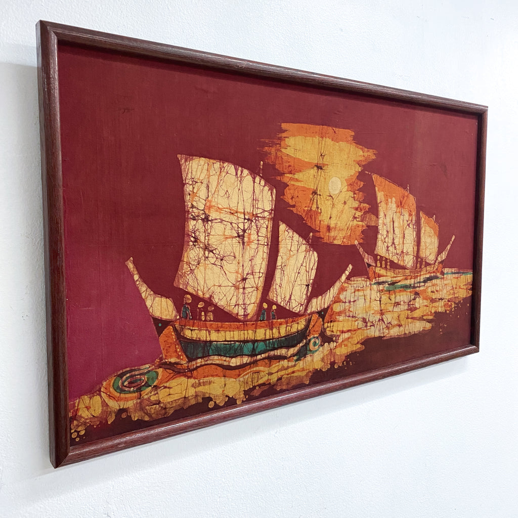 Mid Century Batik Art Framed