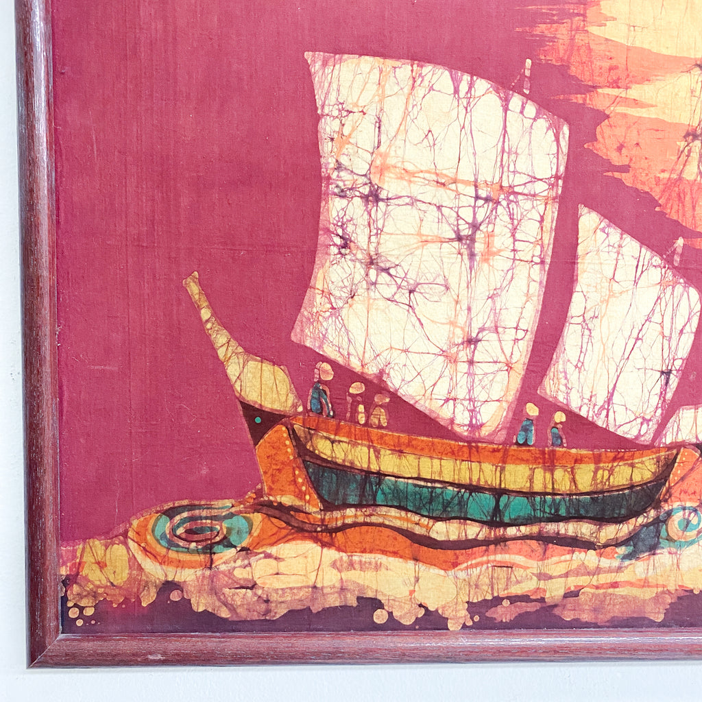 Mid Century Batik Art Framed