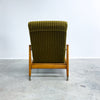 Mid Century Beechwood Armchair With Green Velvet Upholstery And New Foam Inserts