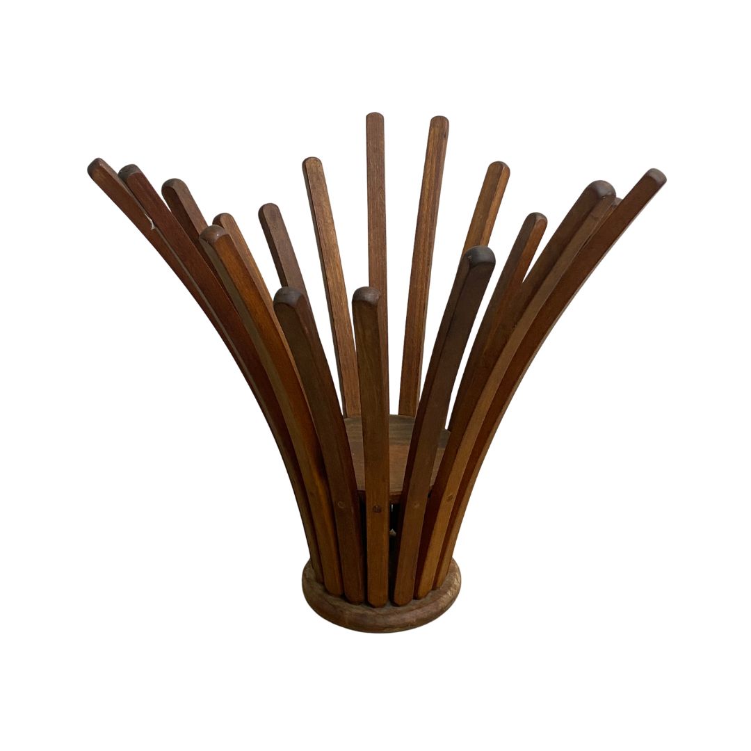 Mid Century Bent Teak Plant Stand or Side Table