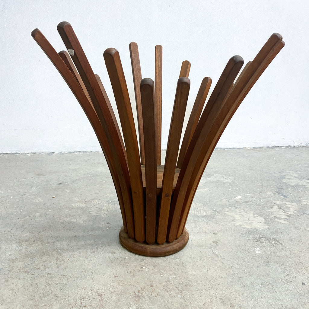 Mid Century Bent Teak Plant Stand or Side Table