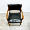 Mid Century Black Vinyl Carver - Newly Resprung