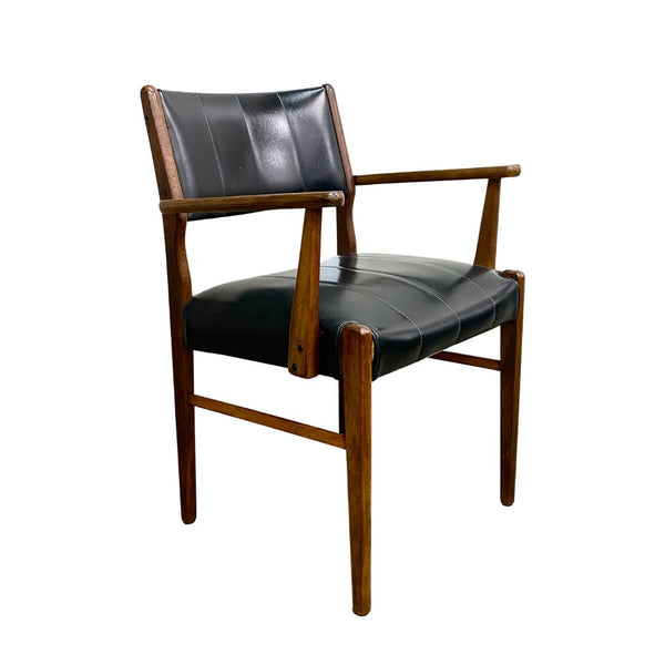 Mid Century Black Vinyl Carver - Newly Resprung