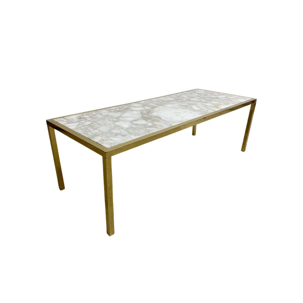 Mid Century Brass And Marble Coffee Table