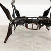 Mid Century Brutalist Coffee Table With Smokey Glass Top
