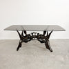 Mid Century Brutalist Coffee Table With Smokey Glass Top