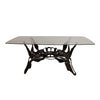 Mid Century Brutalist Coffee Table With Smokey Glass Top
