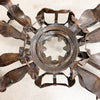 Mid Century Brutalist Coffee Table With Smokey Glass Top