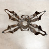 Mid Century Brutalist Coffee Table With Smokey Glass Top