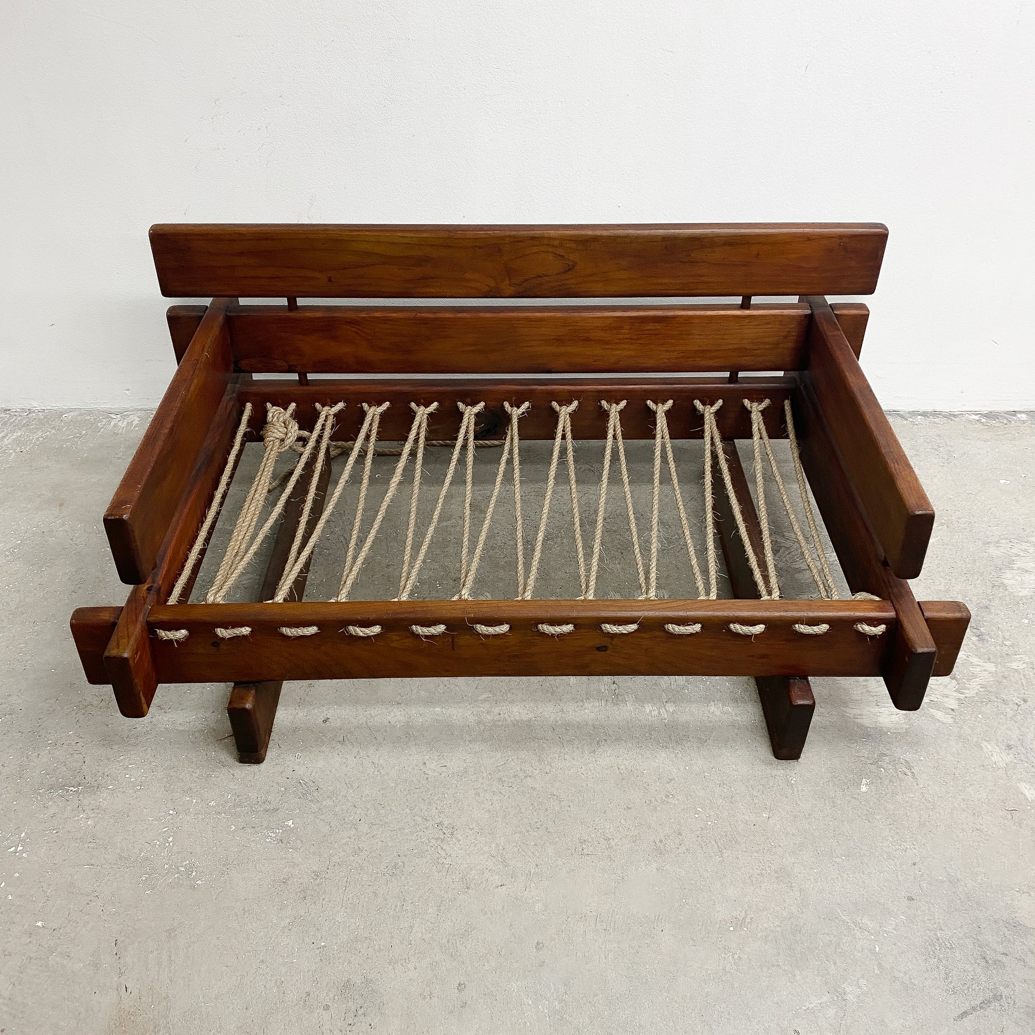 Mid Century Brutalist Rope And Plank Lounge Circa 1970s– The Design Ark