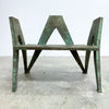 Mid Century Brutalist Sculptural Verdigris Brass Seat