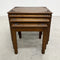 Mid Century Carved Top Solid Wood Nest of 4 Tables 1960s