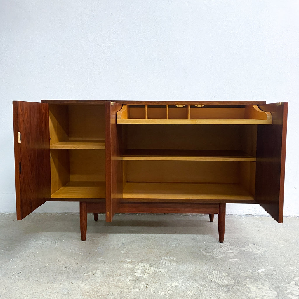 Mid Century Chiswell Compact Wave Handle Teak Sideboard