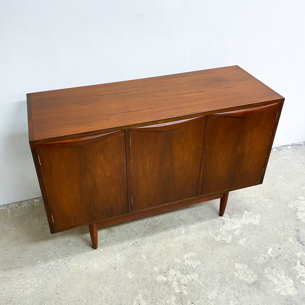Mid Century Chiswell Compact Wave Handle Teak Sideboard
