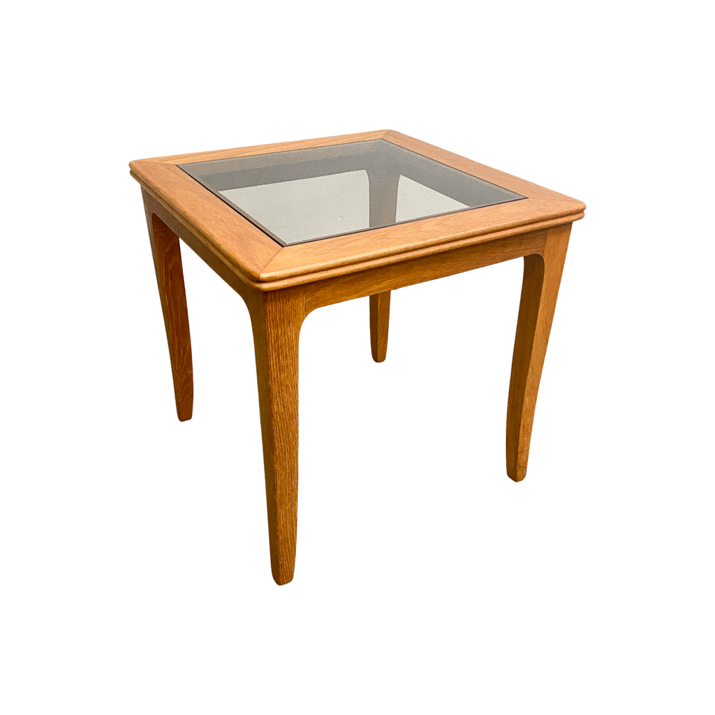 Mid Century Chiswell Teak And Glass Top Side Table