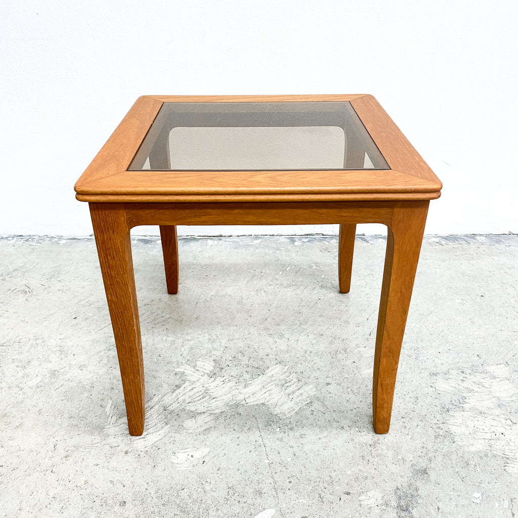 Mid Century Chiswell Teak And Glass Top Side Table