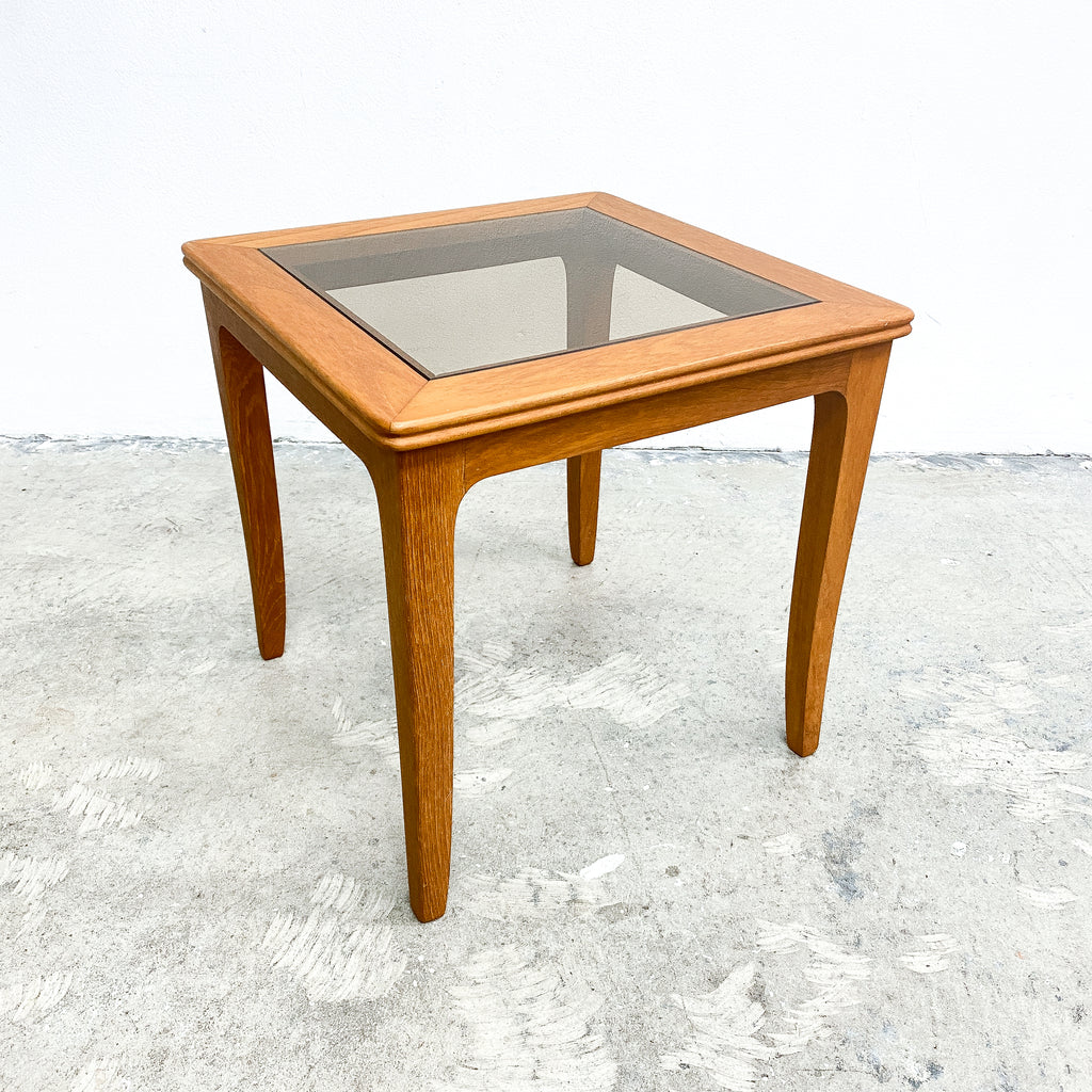 Mid Century Chiswell Teak And Glass Top Side Table