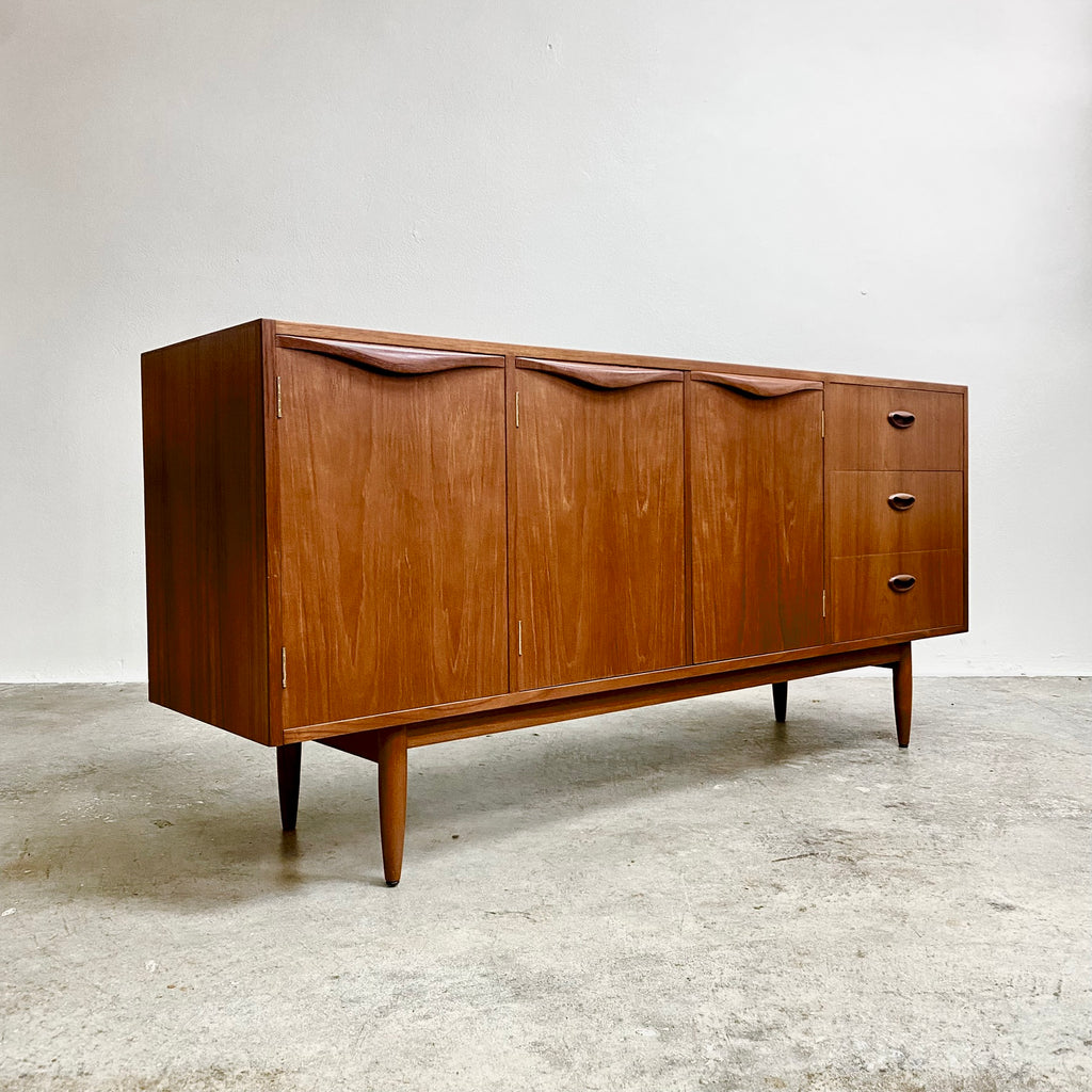 Mid Century Chiswell Teak Wave Handle Sideboard - Professionally Restored