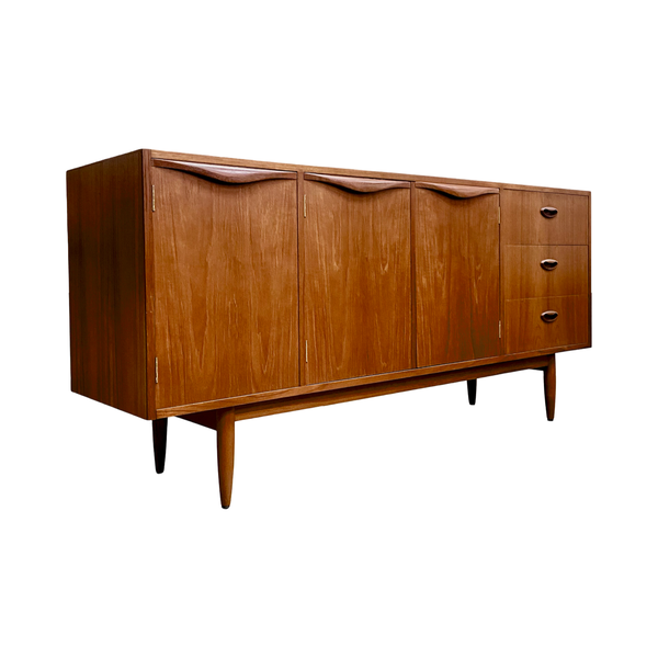 Mid Century Chiswell Teak Wave Handle Sideboard - Professionally Restored