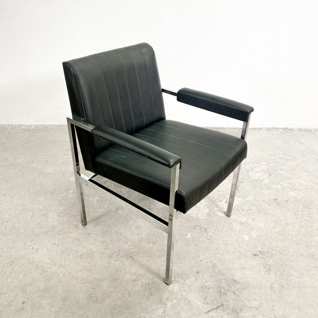 Mid Century Chrome Vinyl Armchair