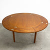 Mid Century Rare Circular TH Brown Extension Dining Table