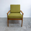 Mid Century Coach Wood Armchair Restored and Reupholstered