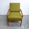 Mid Century Coach Wood Armchair Restored and Reupholstered