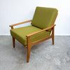 Mid Century Coach Wood Armchair Restored and Reupholstered