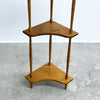 Mid Century Coachwood Corner Shelves With Turned Uprights