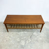 Mid Century Coffee Table With Slatted Magazine Rack