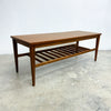 Mid Century Coffee Table With Slatted Magazine Rack