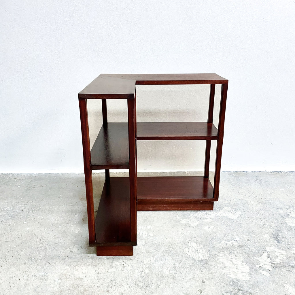 Mid Century Custom Built Lowline Corner Shelves Made From Meranti Wood
