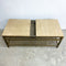 Mid Century Custom Made Brass and Travertine Coffee Table
