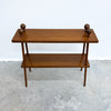 Mid Century Custom Made Splayed Leg 2 Tier Shelf Side Table