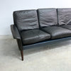 Mid Century Modern Black Leather Sofa 265 By H.W. Klein For Bramin 1960s
